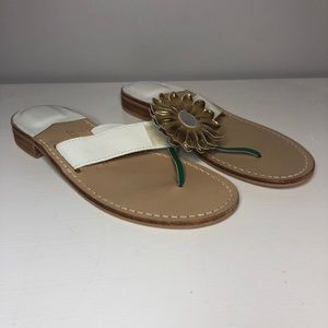 Jack Rogers White Sunflower sandals